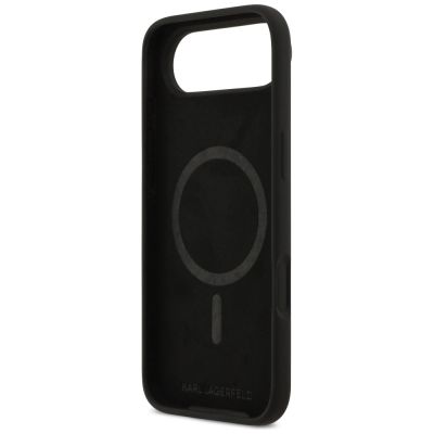 7. Etui Karl Lagerfeld Silicone Karl&Choupette Ring MagSafe do iPhone 17 Air - czarne