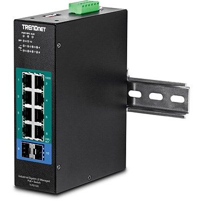 5. TRENDnet Switch 10-portowy przemysłowy Gbit PoE+ L2 metal IP30
