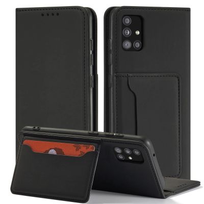 3. Magnet Card Case etui do Samsung Galaxy A12 5G pokrowiec portfel na karty kartę podstawka czarny