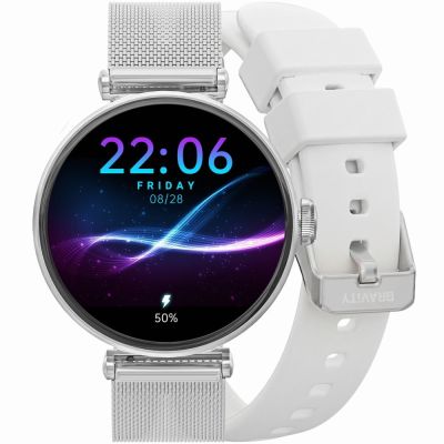 Smartwatch Gravity Srebrno Biały 2 Paski GT26-8