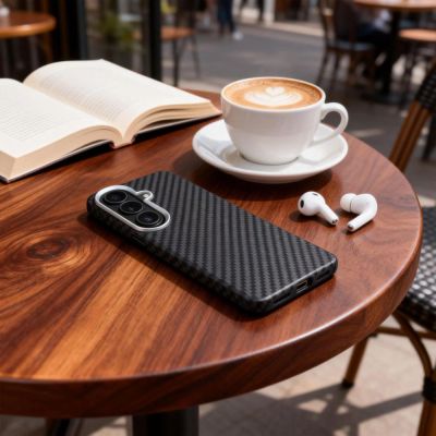 5. Etui Tech-Protect Ion Carbon MagSafe na Samsung Galaxy S26 - czarno-srebrne