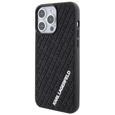 2. Etui Karl Lagerfeld 3D Rubber Multi Logo na iPhone 15 Pro Max - czarne