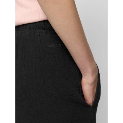 3. Spodnie z bawełnianego muślinu damskie Outhorn OTHWSS24TTROF1017-20S