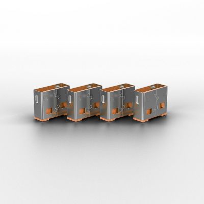 2. Lindy 40453 bloker portów Blokada portu + klucz USB Typu-A Pomarańczowy Kopolimer akrylonitrylo-butadieno-styrenowy (ABS) 5 szt.