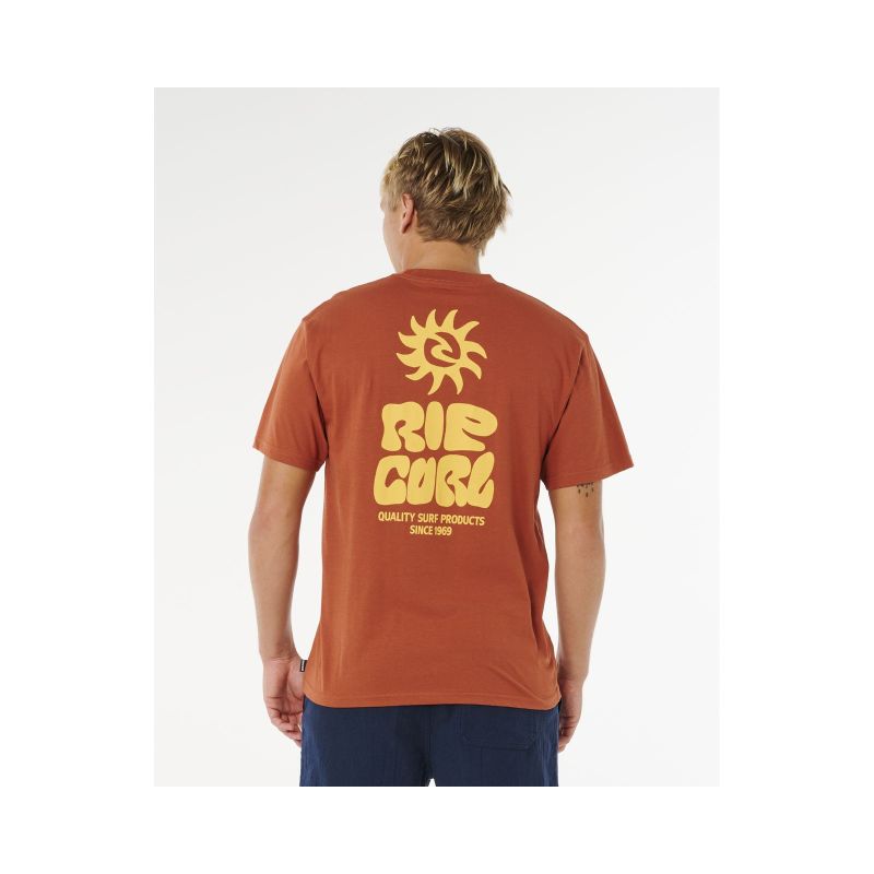 2. Koszulka męska RIP CURL Pacific Rinse Glass Off Tee brązowa