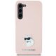 3. Etui Karl Lagerfeld Silicone Choupette Metal Pin na Samsung Galaxy S23+ - różowe