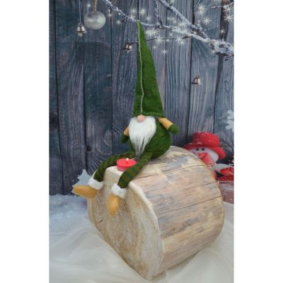 23. SKRZAT KRASNAL GNOM DEKORACYJNY 30+15CM ZIELONY