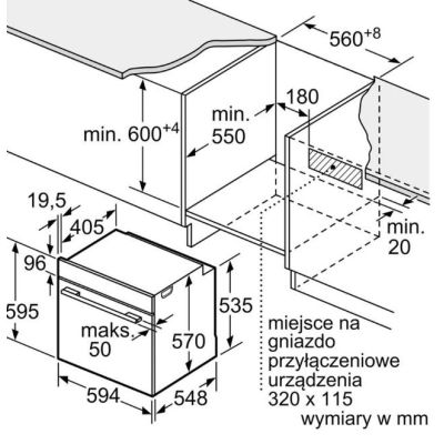 32. Piekarnik BOSCH HBG571EB4 do zabudowy, 60 x 60 cm, czarny