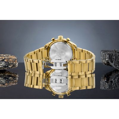 7. Zegarek Męski Giewont Chronograph Sapphire Złoto Czarny GW9580-B4