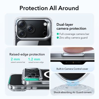 2. Etui ESR Classic Hybrid Kickstand MagSafe na iPhone 17 Pro - przezroczyste