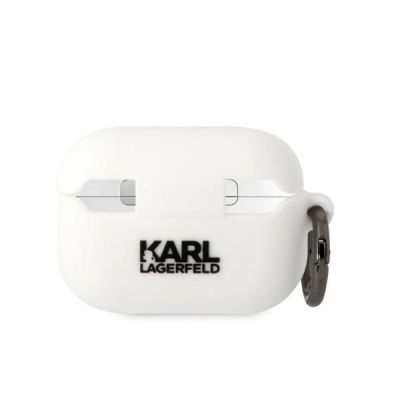 2. Etui Karl Lagerfeld Silicone Karl Head 3D na AirPods Pro 2 - białe