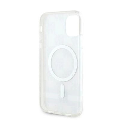 7. Etui DKNY IML Checkered Mono Pattern & Printed Stripes MagSafe na iPhone 11 / Xr - beżowe