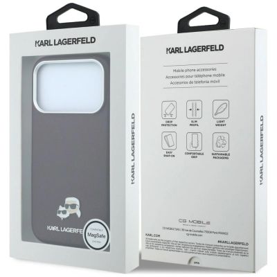 8. Etui Karl Lagerfeld Grained Choupette Head Metal MagSafe na iPhone 18 Pro Max - burgundowe