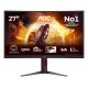 22. AOC G4 CQ27G4Z2P monitor komputerowy 68,6 cm (27") 2560 x 1440 px Quad HD LCD Czarny, Czerwony