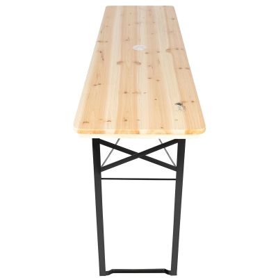 32. ZESTAW PIKNIKOWY BAROWY DREWNIANY STÓŁ I 2 ŁAWKI