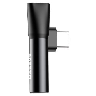 2. Baseus Audio Converter L41 adapter przejściówka ze złącza USB-C na port USB-C + gniazdo słuchawkowe 3,5 mm czarny (CATL41-01)
