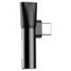 2. Baseus Audio Converter L41 adapter przejściówka ze złącza USB-C na port USB-C + gniazdo słuchawkowe 3,5 mm czarny (CATL41-01)