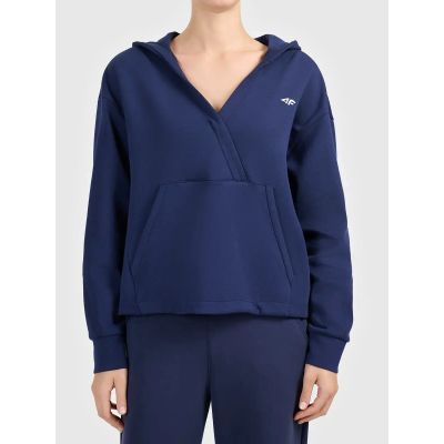 Kopertowa bluza z kapturem z bardzo miękkiej dzianiny damska 4F 4FWAW26TSWSF2661-31S