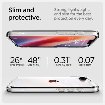 14. Etui Spigen Ultra Hybrid na iPhone 16e / 17e - przezroczyste