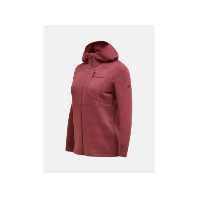 3. Bluza damska PEAK PERFORMANCE W Trail Polartec Power Grid Zip Hood kolor czerwony