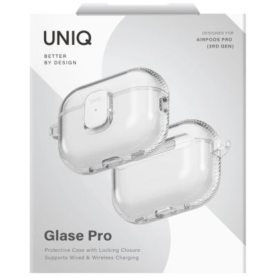 6. Etui UNIQ Glase Pro na AirPods Pro 3 Lock Case - przezroczyste