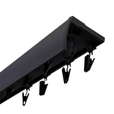 SZYNA SUFITOWA Z OSŁONĄ ŚLIZGI Z ŻABKAMI 250 CM ALUMINIOWA CZARNA PODWÓJNA KOWALSKI