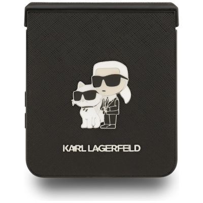 5. Etui Karl Lagerfeld Saffiano Karl&Choupette Pin na Samsung Galaxy Z Flip 7 - czarne