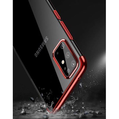 9. Clear Color case żelowy pokrowiec etui z metaliczną ramką Samsung Galaxy A72 4G czarny