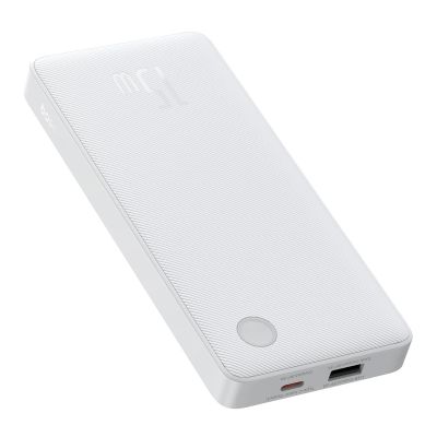 2. Powerbank Baseus Airpow Lite 10000mAh 15W z kablem Baseus Simple USB-A - USB-C 30cm - biały