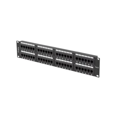 8. LANBERG PATCH PANEL 48 PORT 2U KAT.6 CZARNY PPU6-2048-B