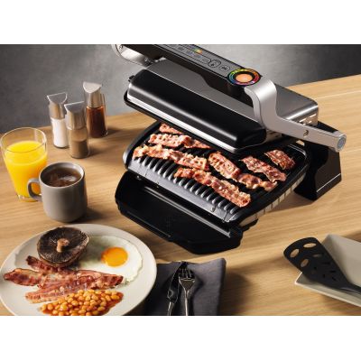 5. Grill Tefal OptiGrill GC712D34 (stołowy-zamknięty; 2000W; kolor inox)