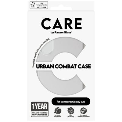 4. Etui CARE by PanzerGlass Flagship Urban Combat do Samsung Galaxy S25 - przezroczysty