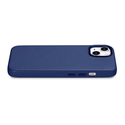 10. iCarer Case Leather pokrowiec etui z naturalnej skóry do iPhone 14 Plus niebieski (kompatybilne z MagSafe)