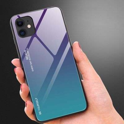 7. Gradient Glass etui pokrowiec nakładka ze szkła hartowanego iPhone 12 mini czarno-czerwony
