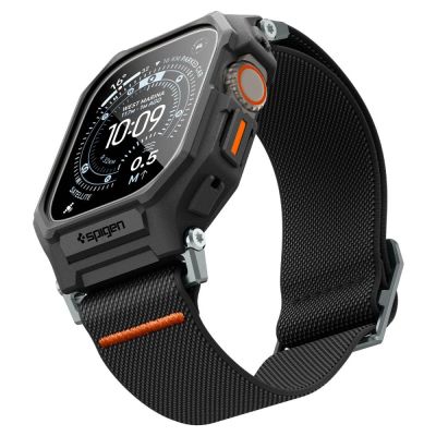 4. Pasek Spigen Lite Fit Pro + Szkło hartowane na wyświetlacz na Apple Watch Ultra 49 mm - czarny