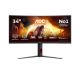 36. Monitor AOC CU34G4Z 34-calowy, Szybkie VA, WQHD 21:9, 240 Hz, 1 ms, 3440 x 1440 pikseli, 450 cd/m2, ilość portów HDMI: 2, kolor czarny