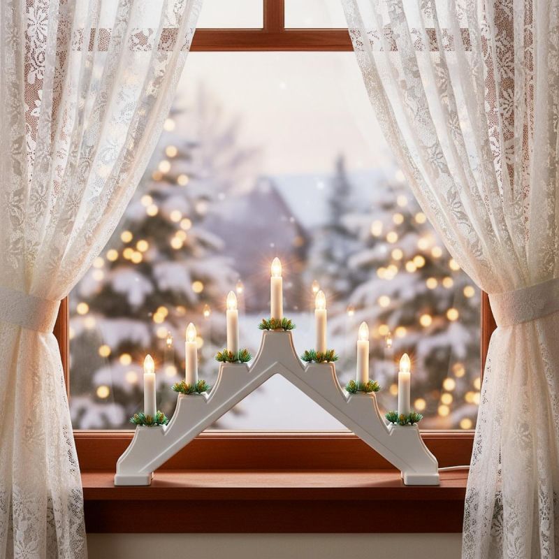 5. ŚWIECZNIK ADWENTOWY PLASTIKOWY 7 DIOD BIAŁY