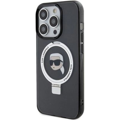 2. Etui Karl Lagerfeld Ring Stand Karl Head MagSafe do iPhone 15 Pro - czarne