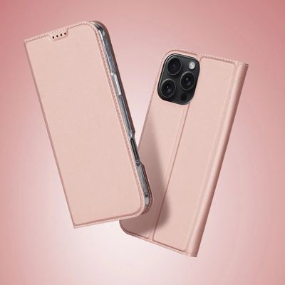 12. Etui Dux Ducis Skin Pro na iPhone 16 Pro Max z klapką i miejscem na kartę - różowe