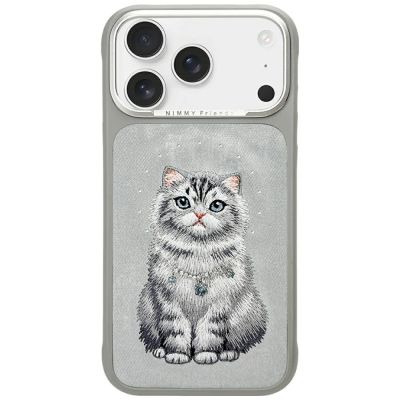 Etui Nimmy Lucky Fashion Cat MagSafe na iPhone 17 Pro - szare
