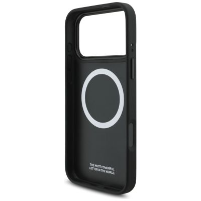 7. Etui BMW M Perforated Stripe Logo MagSafe na iPhone 17 Pro Max - granatowe