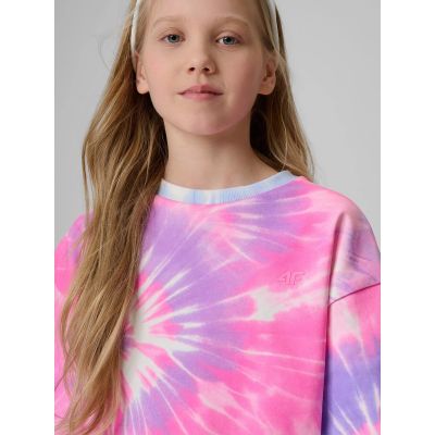 4. Bluza dresowa loose bez kaptura dziewczęca 4F 4FJRSS26TSWSF2935-90A