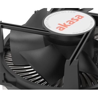 2. Akasa AK-CC6606BP01 system chłodzenia komputerów Procesor Radiator 9 cm Aluminium, Czarny 1 szt.