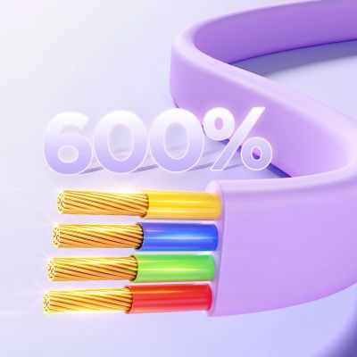 7. Kabel Joyroom Colorful Series S-A40 zwijany 3w1 USB-A - USB-C / Lightning / micro USB 1m - fioletowy