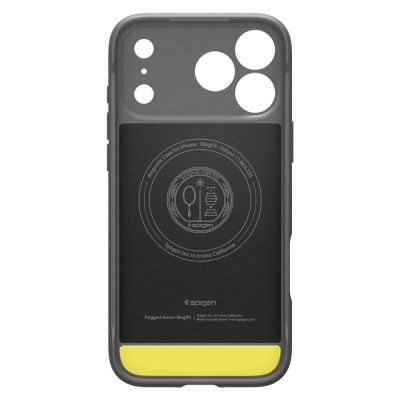 4. Etui Spigen Rugged Armor MagSafe na iPhone 18 Pro / 17 Pro - szare