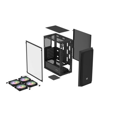 16. FURY OBUDOWA KOMPUTEROWA FURY SHOBO SH4F RGB MIDI Z OKNEM CZARNA