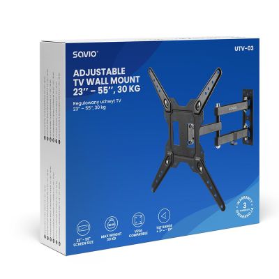 5. SAVIO REGULOWANY UCHWYT TV UTV-03 23’’– 55’’ 30 KG