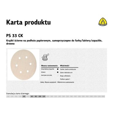 KLINGSPOR KRĄŻEK ŚCIERNY SAMOPRZYCZEPNY 150mm  PS33CK gr. 40 GLS3 /100szt.