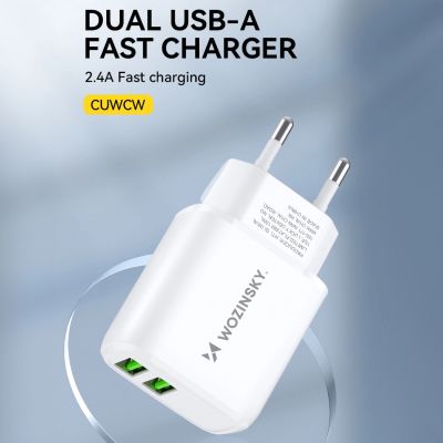 6. Ładowarka sieciowa Wozinsky CUWCW 2,4A 2 x USB-A - biała