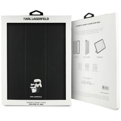 7. Etui Karl Lagerfeld Saffiano Magnetic Karl & Choupette na iPad Pro 13" 2024 Book Cover - czarne